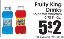 Supremo Foods Inc Fruity King Drinks offer