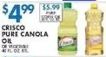 Compare Foods Crisco pure canola oil offer
