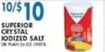 Compare Foods Superior crystal iodized salt offer