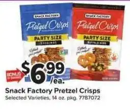 Giant Food Snack Factory Pretzel Crisps offer