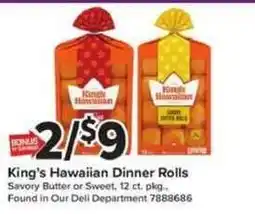 Giant Food King's Hawaiian Dinner Rolls offer