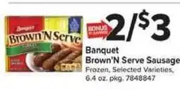 Giant Food Banquet Brown'n Serve Sausage offer