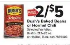 Giant Food Bush's Baked Beans or Hormel Chili offer