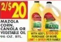 Compare Foods Mazola corn, canola or vegetable oil offer