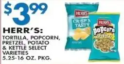 Associated Herr's tortilla, popcorn, pretzel, potato & kettle select varieties offer