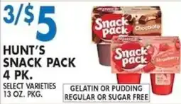 Associated Hunt's Snack Pack offer