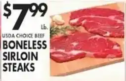 Associated Usda choice beef boneless sirloin steaks offer