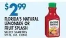 Compare Foods Florida's natural lemonade or fruit splash offer