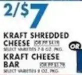 Compare Foods Kraft shredded cheese or kraft cheese bar offer