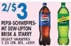 Compare Foods Pepsi-Schweppes-Mt Dew-Lipton Brisk & Starry offer