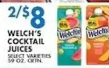 Compare Foods Welch's cocktail juices offer