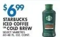 Compare Foods Starbucks iced coffee or cold brew offer