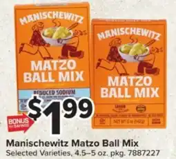 Giant Food Manischewitz Matzo Ball Mix offer