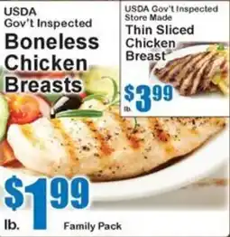 Super Fresh Usda gov't inspected boneless chicken breasts offer
