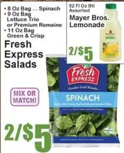 Super Fresh Fresh Express Spinach offer