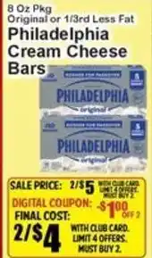 Super Fresh Philadelphia cream cheese bars offer