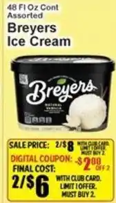 Super Fresh Breyers Ice Cream offer