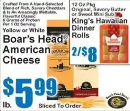 Super Fresh Boar's Head American Cheese offer