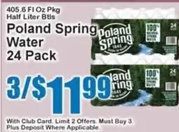 Super Fresh Poland spring water offer