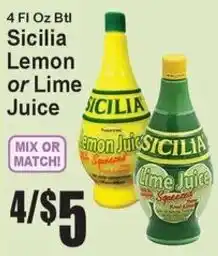Super Fresh Sicilia Lemon or Lime Juice offer