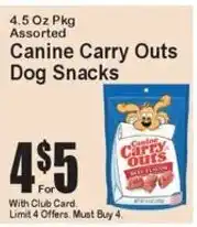 Super Fresh Canine Carry Outs Dog Snacks offer