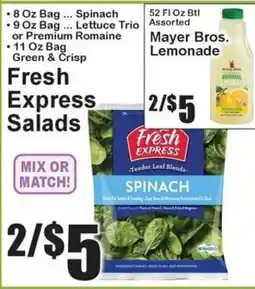 Super Fresh Fresh Express Spinach offer
