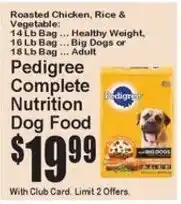 Super Fresh Pedigree complete nutrition dog food offer