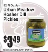 Super Fresh Urban Meadow Kosher Dill Pickles offer