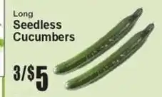 Super Fresh Long Seedless Cucumbers offer