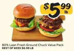 Winn Dixie 80% Lean Fresh Ground Chuck Value Pack offer