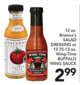 Pete's Fresh Market Brianna's Salad Dressing or Wing-Time Buffalo Wing Sauce offer