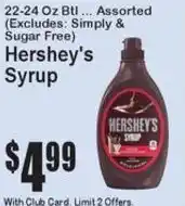 Super Fresh Hershey's syrup offer