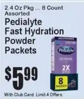 Super Fresh Pedialyte fast hydration powder packets offer