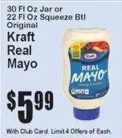 Super Fresh Kraft real mayo offer
