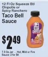Super Fresh Taco Bell Taco Bell Sauce offer