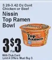 Super Fresh Nissin Top Ramen Bowl offer