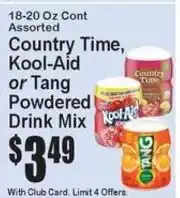Super Fresh Country Time, Kool-Aid or Tang Powdered Drink Mix offer