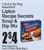 Super Fresh Lipton recipe secrets soup & dip mix offer