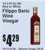 Super Fresh Filippo Berio Wine Vinegar offer