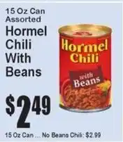 Super Fresh Hormel chili with beans offer