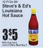 Super Fresh Steve's & Ed's Louisiana Hot Sauce offer