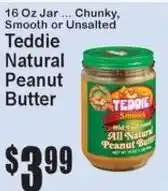 Super Fresh Teddie natural peanut butter offer
