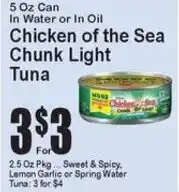 Super Fresh Chicken of the Sea Chunk Light Tuna offer