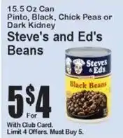 Super Fresh Steve's and Ed's Beans offer