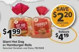 Giant Food Giant Hot Dog or Hamburger Rolls offer