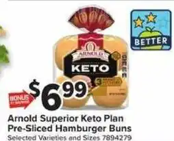 Giant Food Arnold Superior Keto Plan Pre-Sliced Hamburger Buns offer
