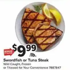 Giant Food Swordfish or Tuna Steak offer