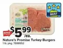 Giant Food Nature's Promise Turkey Burgers offer