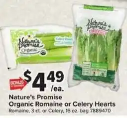 Giant Food Nature's Promise Organic Romaine or Celery Hearts offer