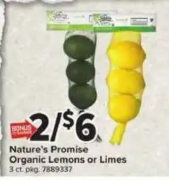 Giant Food Nature's Promise Organic Lemons or Limes offer